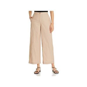 EILEEN FISHER Womens Beige Pocketed Zippered Ankle Wide Leg Pants 12
